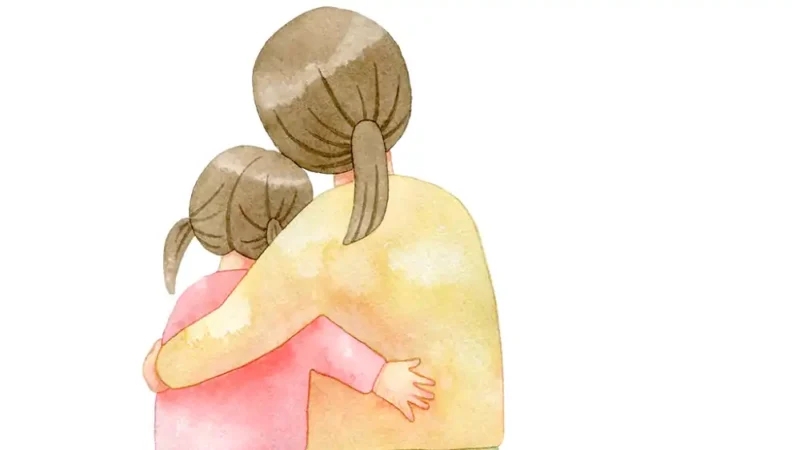 親子で寄り添う